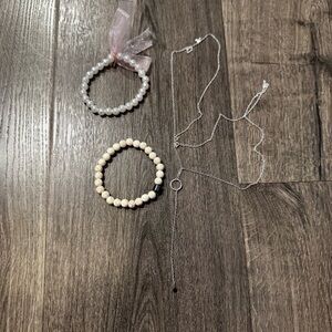 Elegant Silver and Pearl Jewelry bracelets set of 3 items total